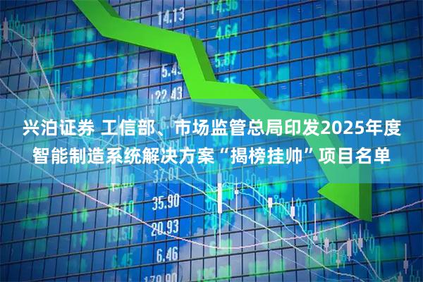 兴泊证券 工信部、市场监管总局印发2025年度智能制造系统解决方案“揭榜挂帅”项目名单