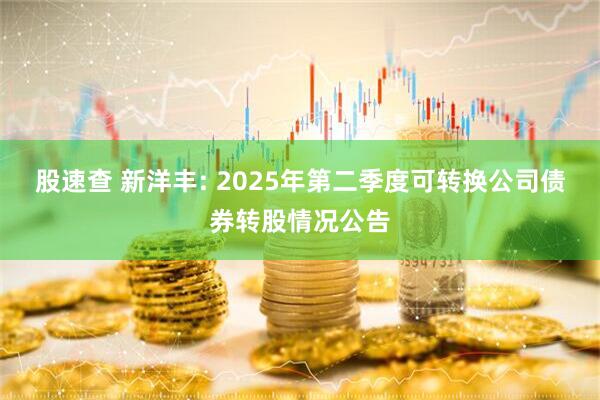 股速查 新洋丰: 2025年第二季度可转换公司债券转股情况公告